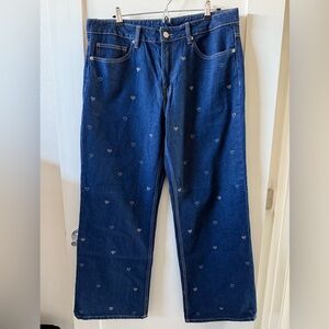 Women’s Heart Embellished Jeans, Size 12 by Zara
